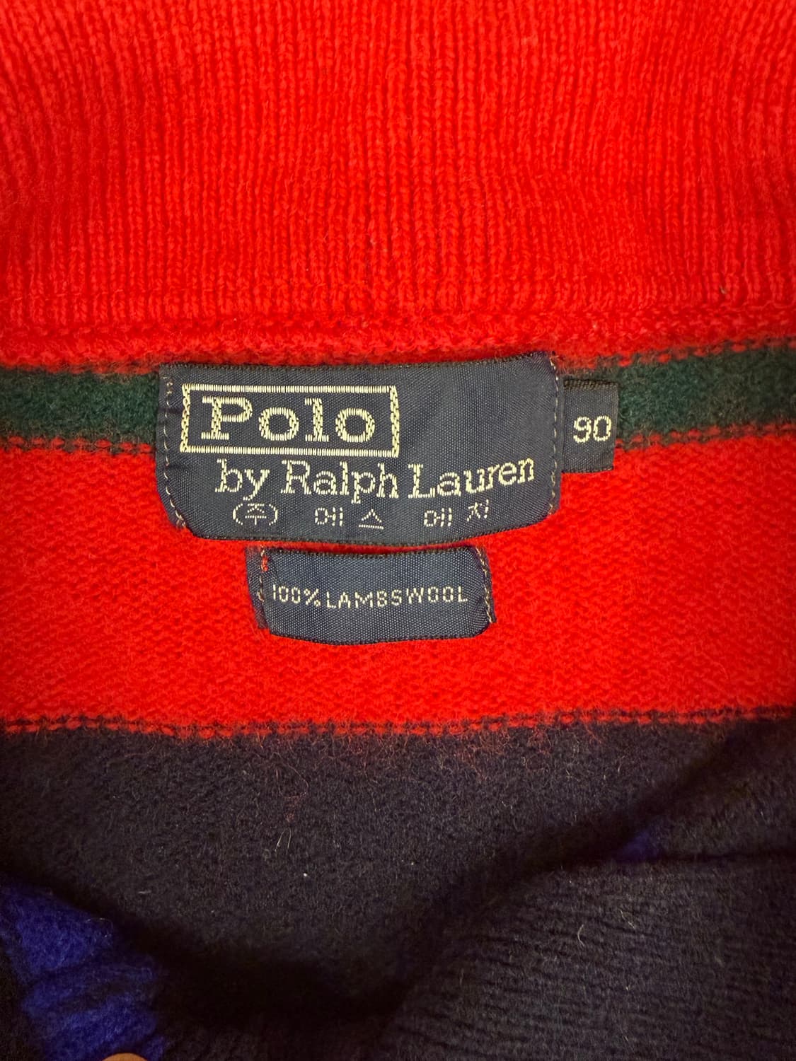 [90] 80s 폴로 랄프로렌 스트라이프 카라니트 상품이미지4