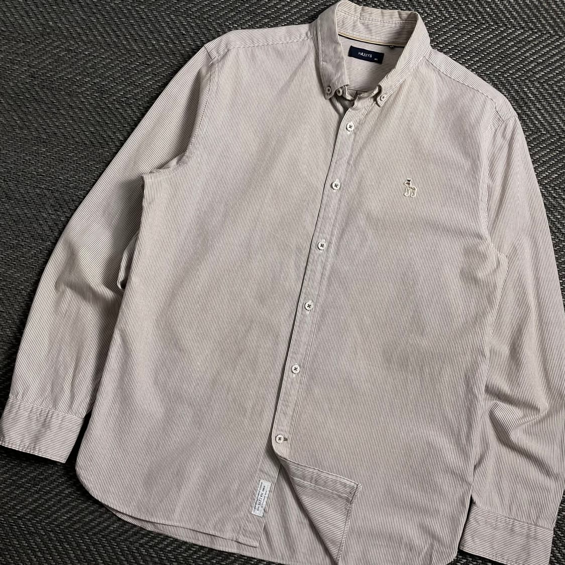 헤지스 자수로고 베이직 스트라이프 혼방 셔츠y 4618 상품이미지1