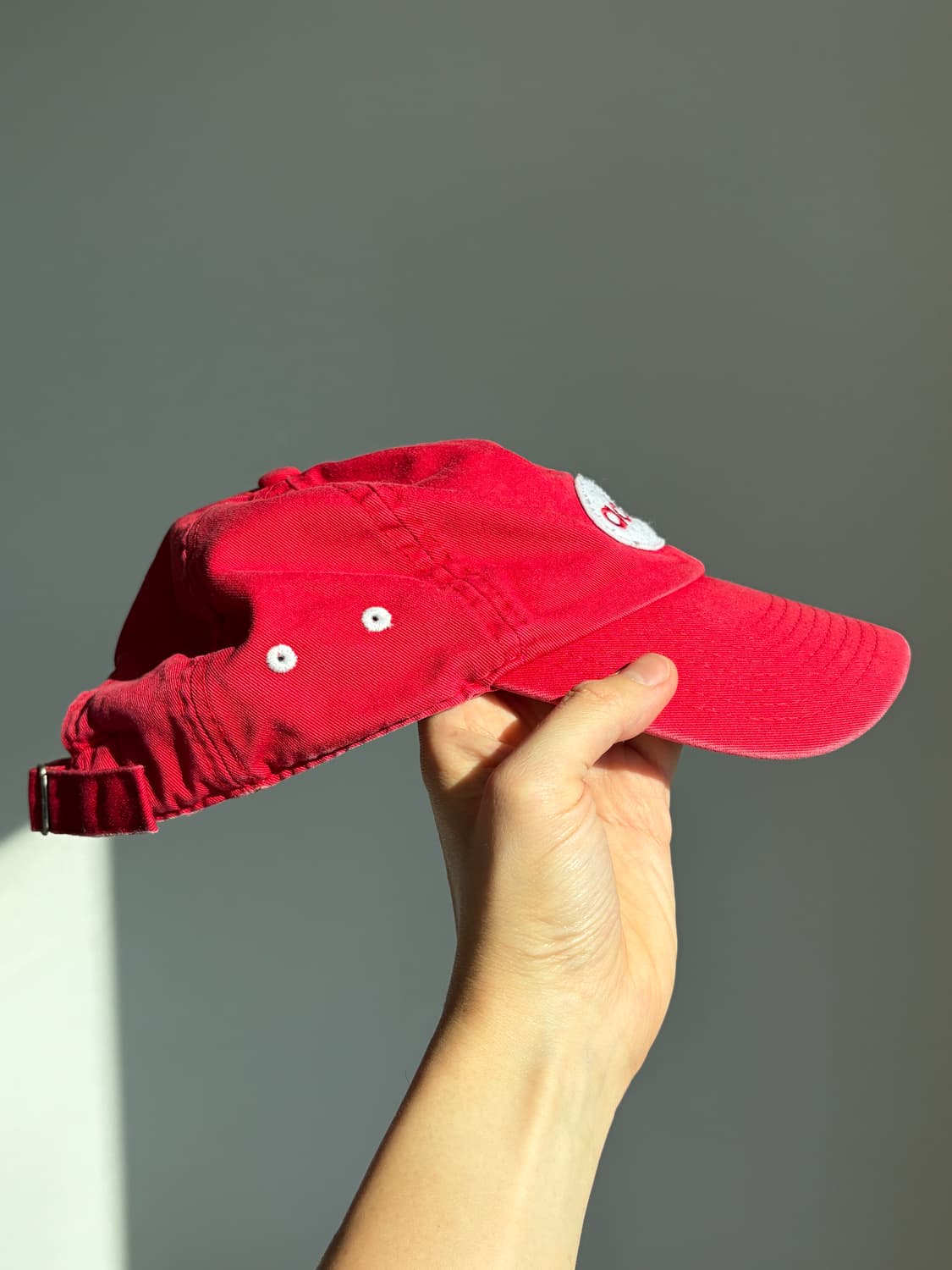 90s 올드 아디다스 빈티지 레드 워싱 볼캡  상품이미지3