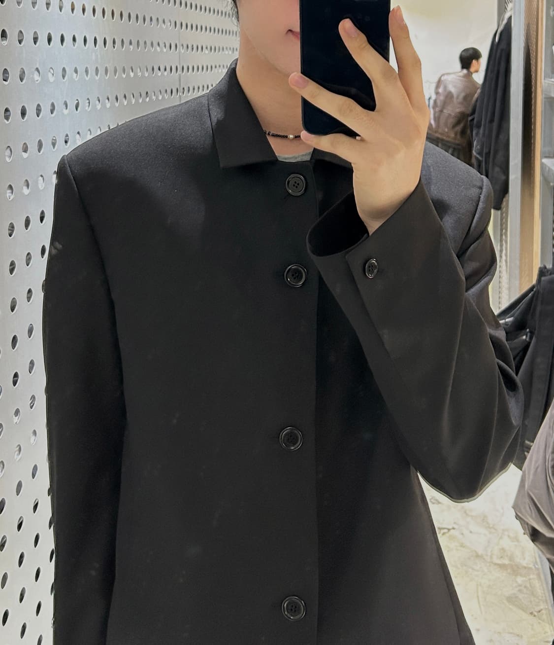 아모멘토 Oversized Wool Jacket, Black  상품이미지5