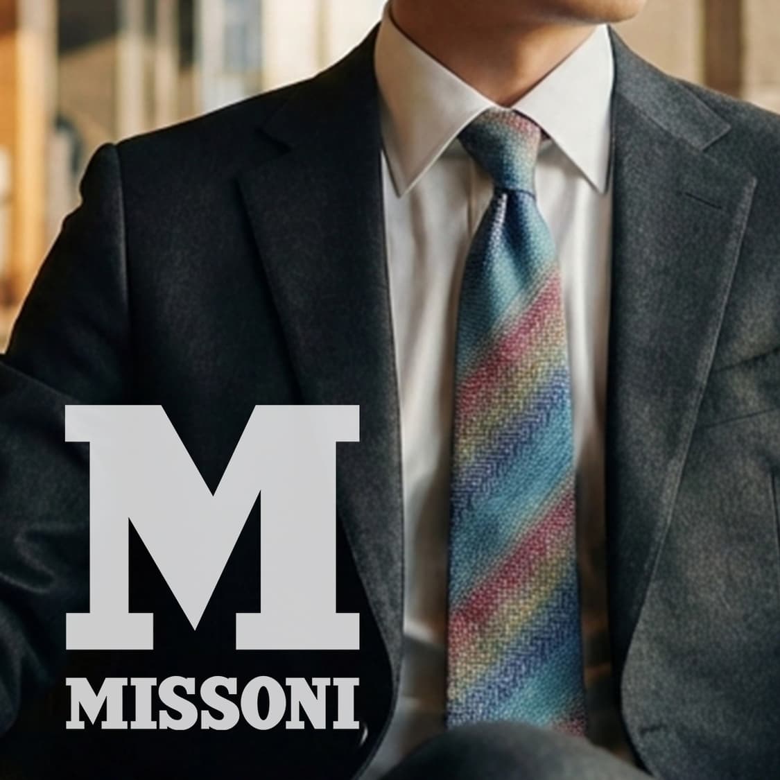 미쏘니 실크 블루 믹스 패턴 넥타이 9.3cm A+~A등급 K2493 상품이미지1