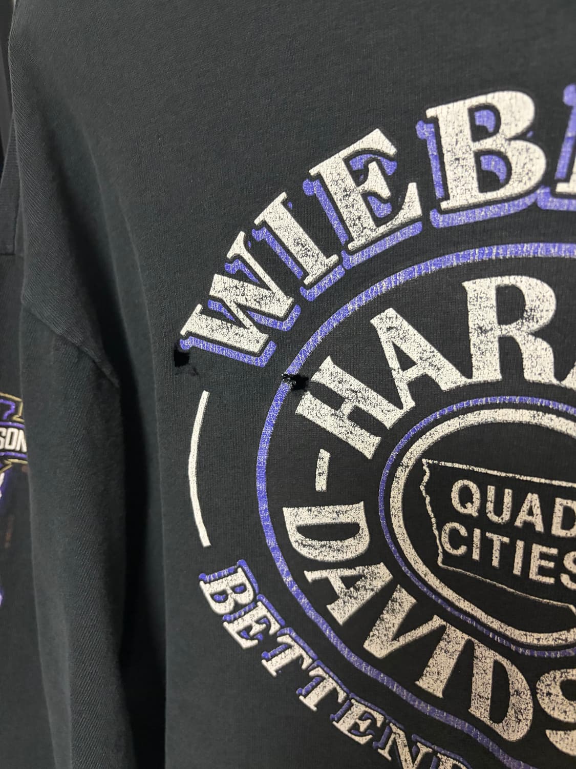 [L] 90s 할리데이비슨 빈티지 롱슬리브 라이트닝 번개 USA 상품이미지4