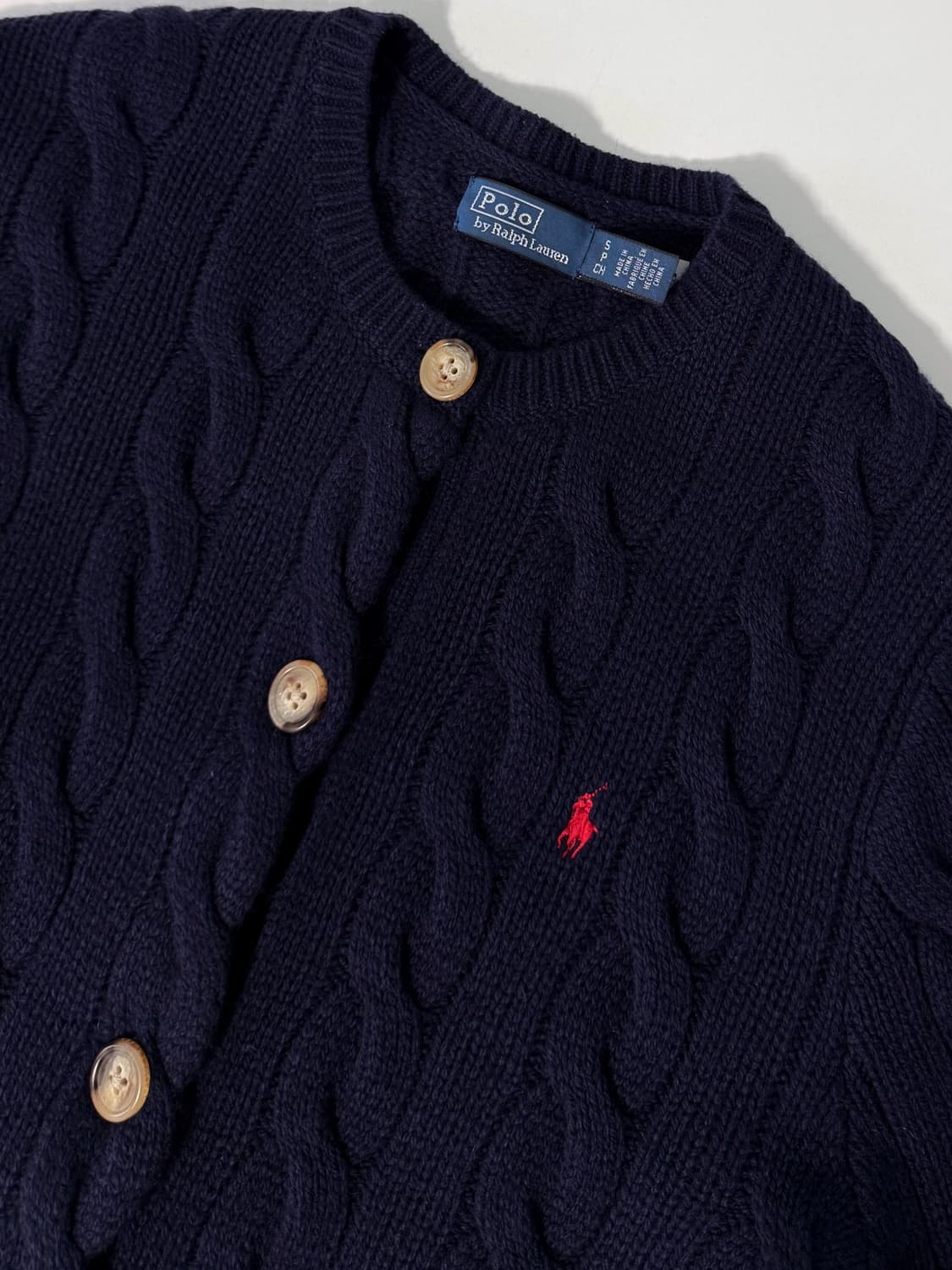 폴로 랄프로렌 최신형 QR라벨 캐시미어 울 케이블 니트 가디건  상품이미지4