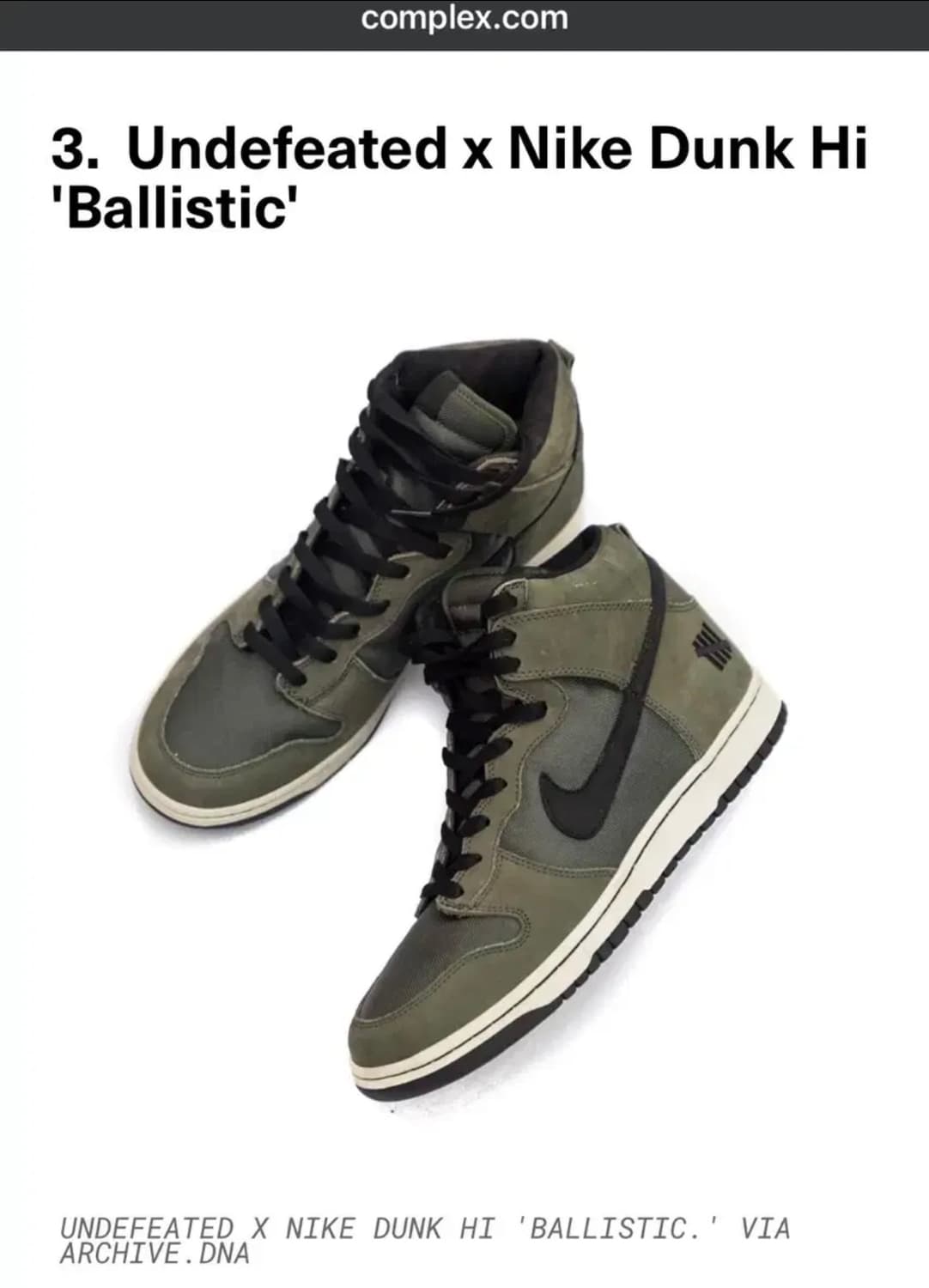 나이키 x 언디핏 덩크 하이 프리미엄 SP 발리스틱 265 상품이미지10