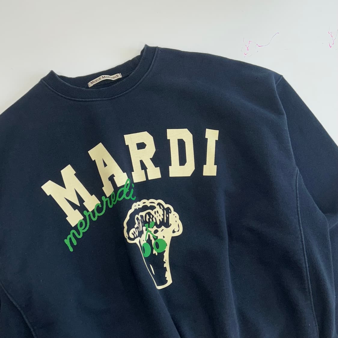 Mardi mercredi 마르디메크르디 브로콜리 네이비 맨투맨  상품이미지4