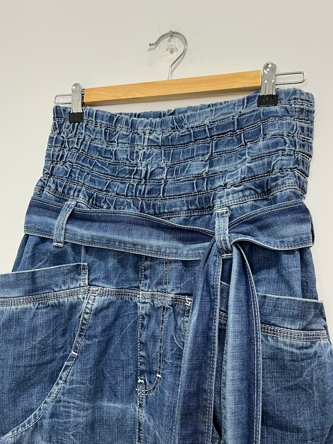 일본 빈티지 벌룬핏 워싱 데님 미디스커트  상품이미지3