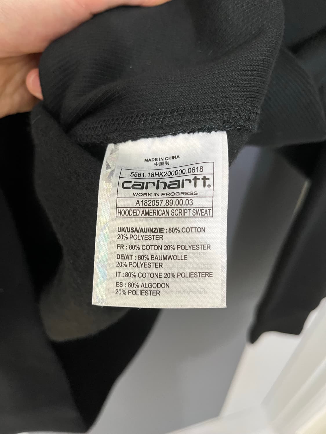 칼하트 wip 기모 맨투맨 블랙 XL (새상품) 상품이미지4