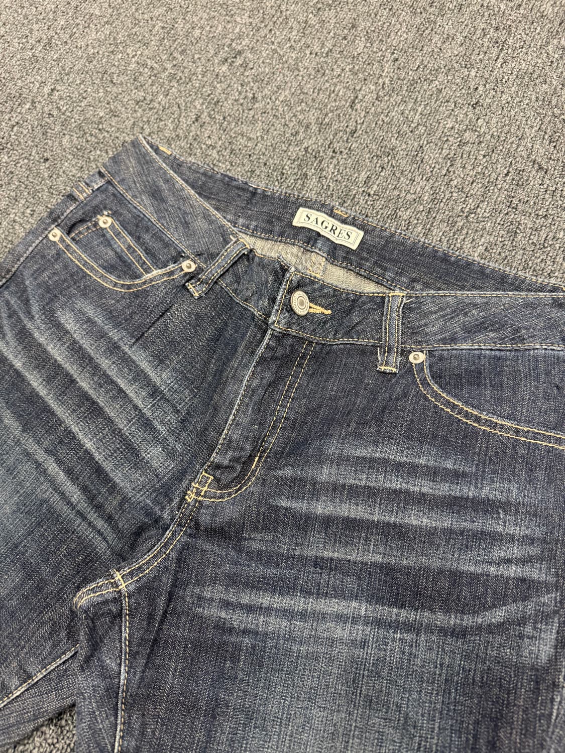 Japanese vintage 여성 뒤포켓 자수 부츠컷 데님팬츠 상품이미지2