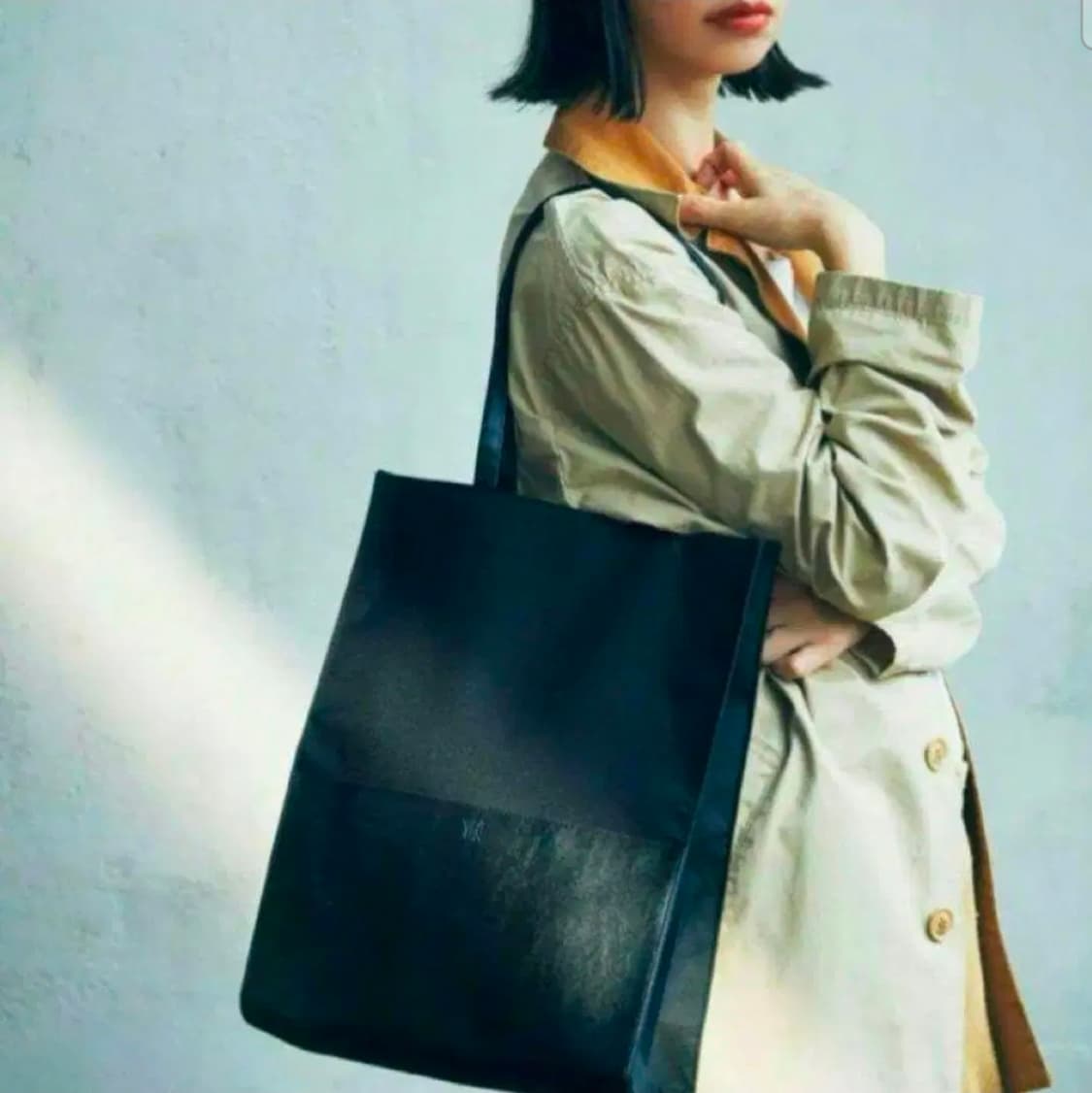 요지 야마모토 가죽 캔버스 토트백 상품이미지1