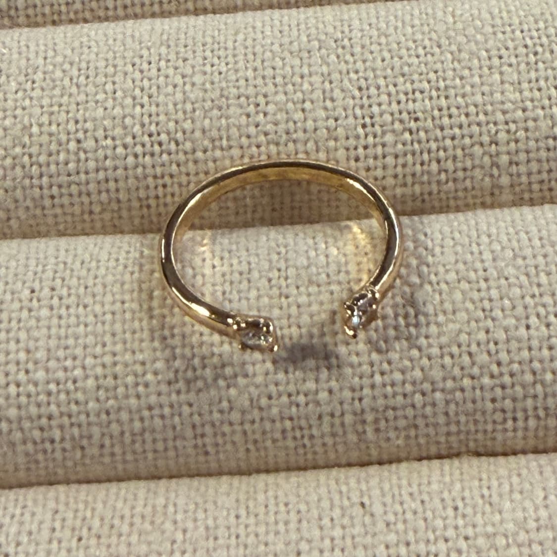 새상품 여성 신주 은도금 오픈큐빅 골드 반지 상품이미지3