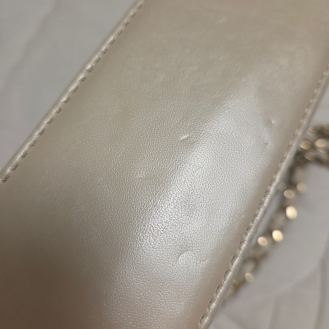 러브캣 히메갸루 화이트 아이보리 하트퀼팅 백 가방 상품이미지2