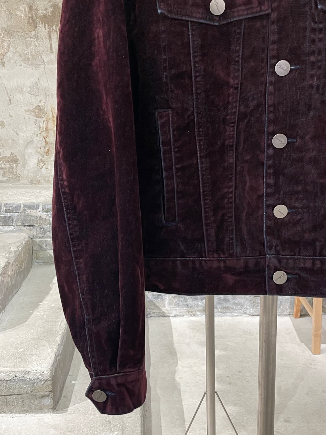 노이어 와인 벨벳 트러커 데님 자켓 상품이미지4
