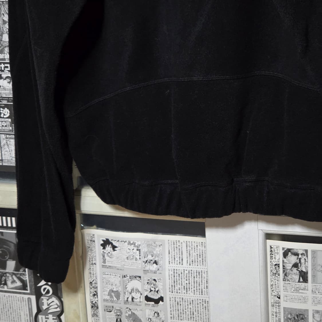 로어링라드 사선 지퍼 절개 블랙 플리스 집업 상품이미지8