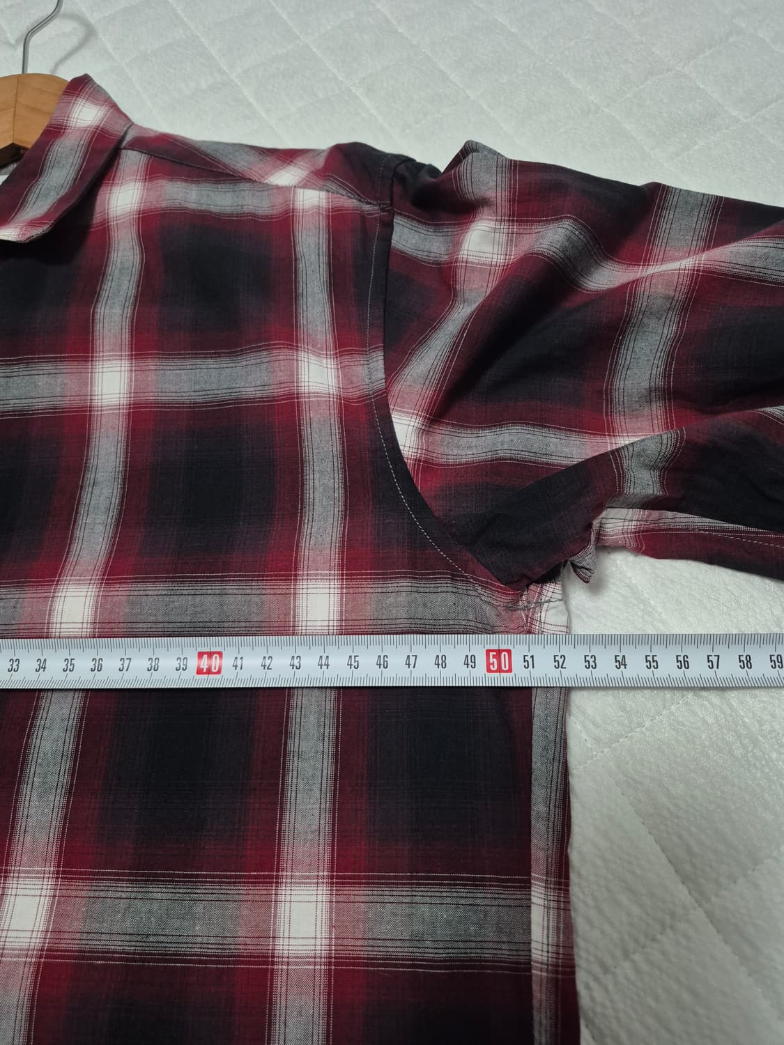 생로랑 14시즌 레드/블랙 타탄 체크 셔츠 남성 95~100사이즈 상품이미지8