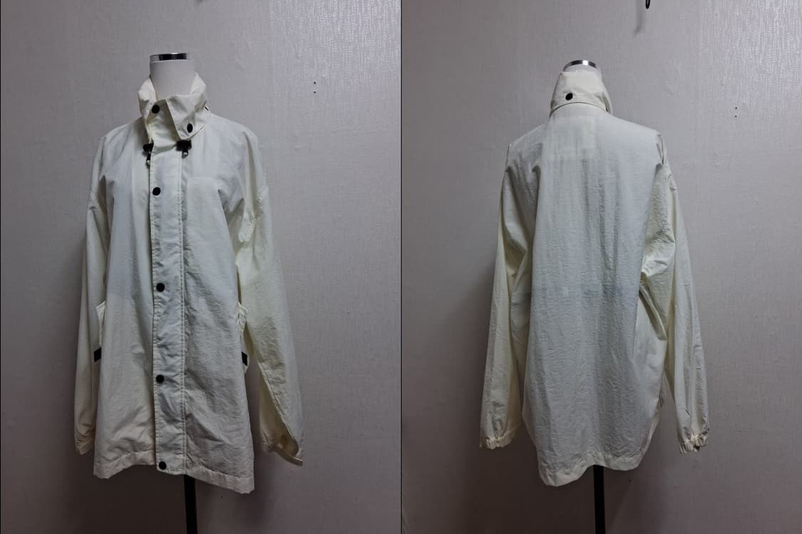 일본빈티지 Vlentino COUPEAU 남여  오버핏 아이보리바람막이점 상품이미지3