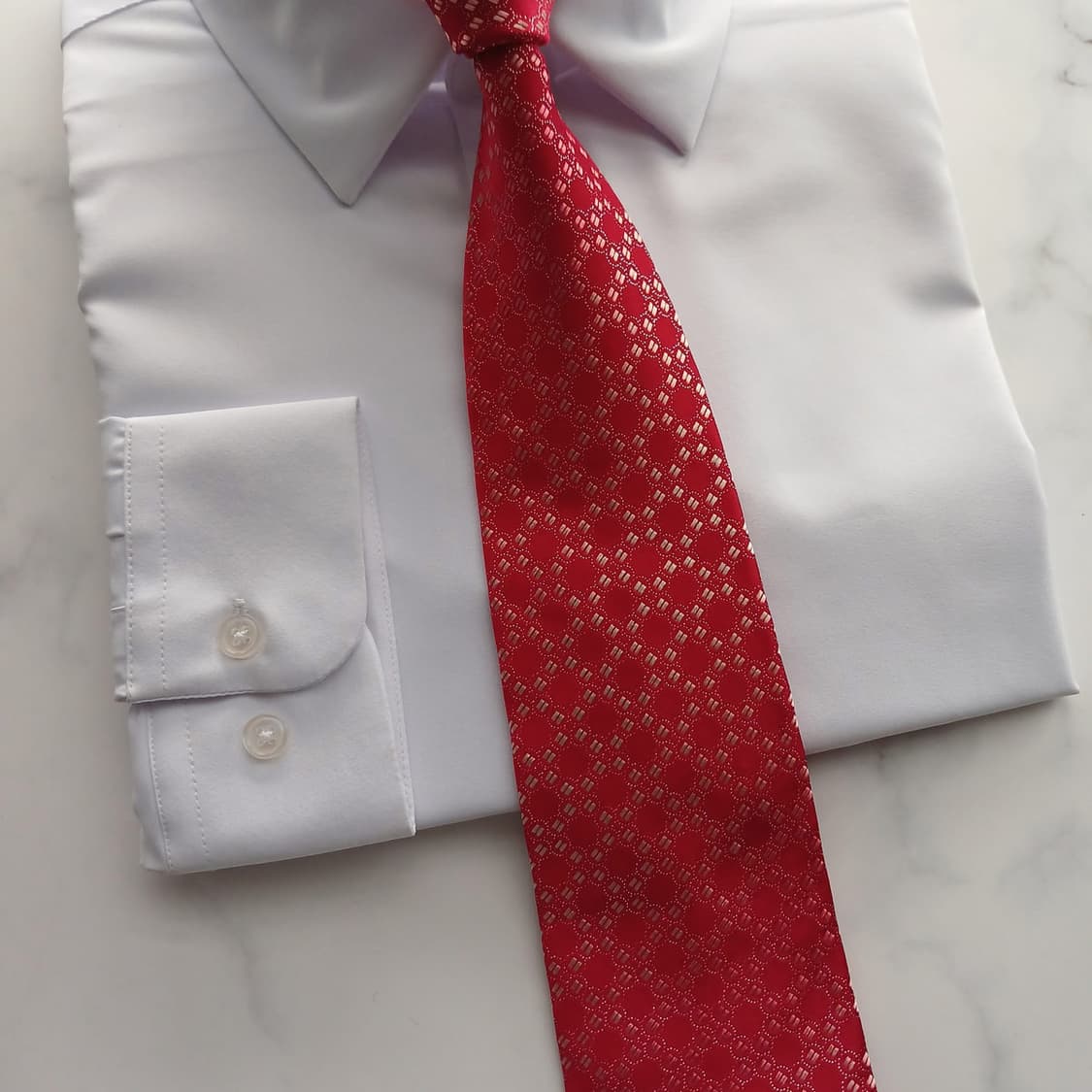 니나리치 실크 레드 체크 자카드 넥타이 8.6cm A+등급 A18671
 상품이미지5