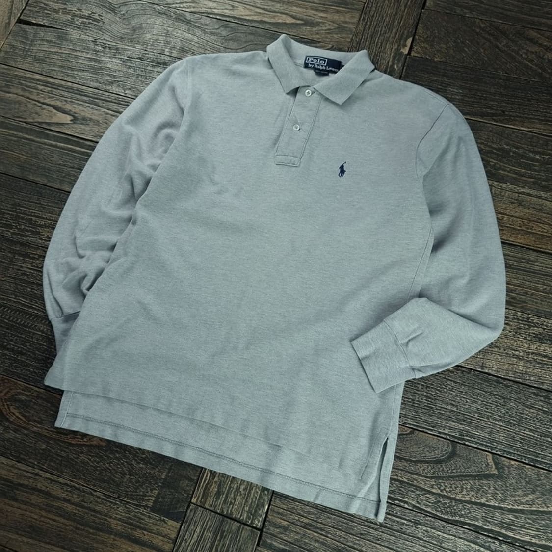 [폴로 랄프로렌] 포니 로고 자수 긴팔 카라티 그레이 M18219 상품이미지1