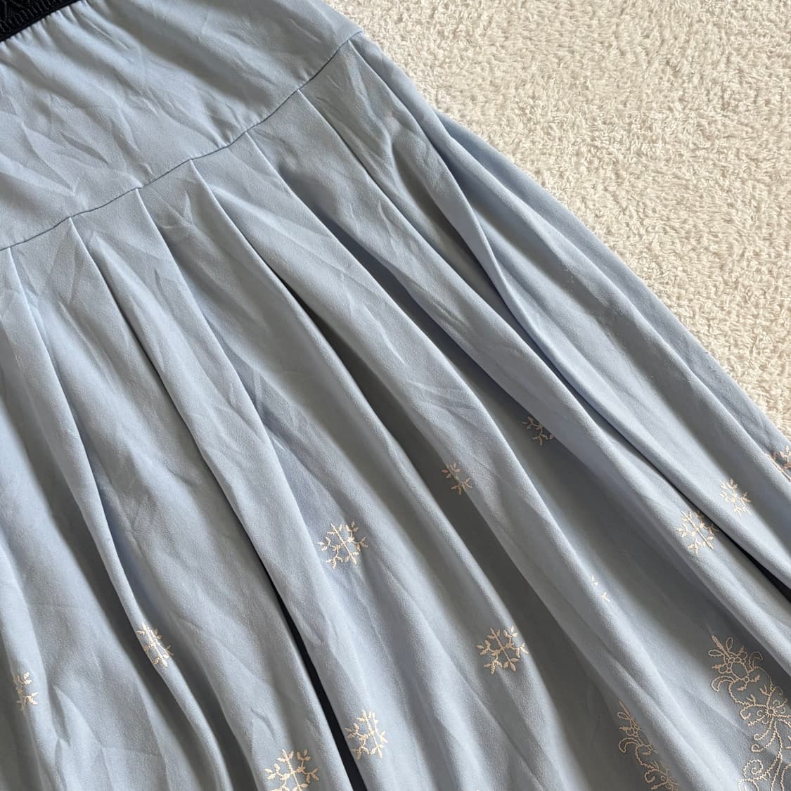 일본빈티지 lune moire 블루 스커트 상품이미지5