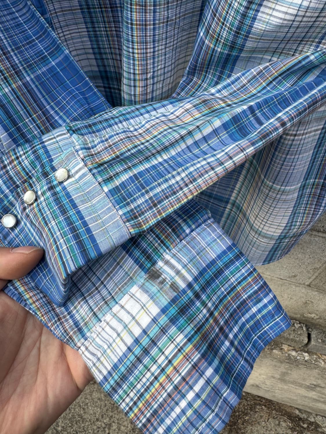 80~90s BJ-R 빈티지 무지개 스트라이프 웨스턴 셔츠 상품이미지5