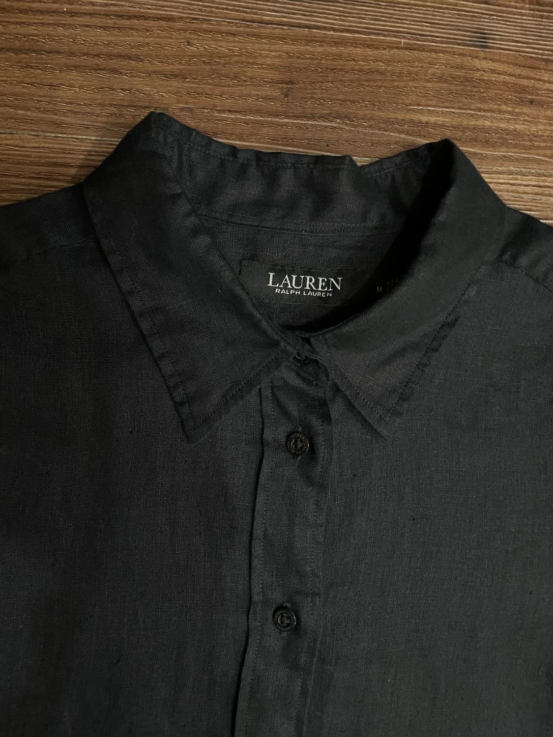 폴로 랄프로렌 블랙라벨 린넨 셔츠 블랙 상품이미지1