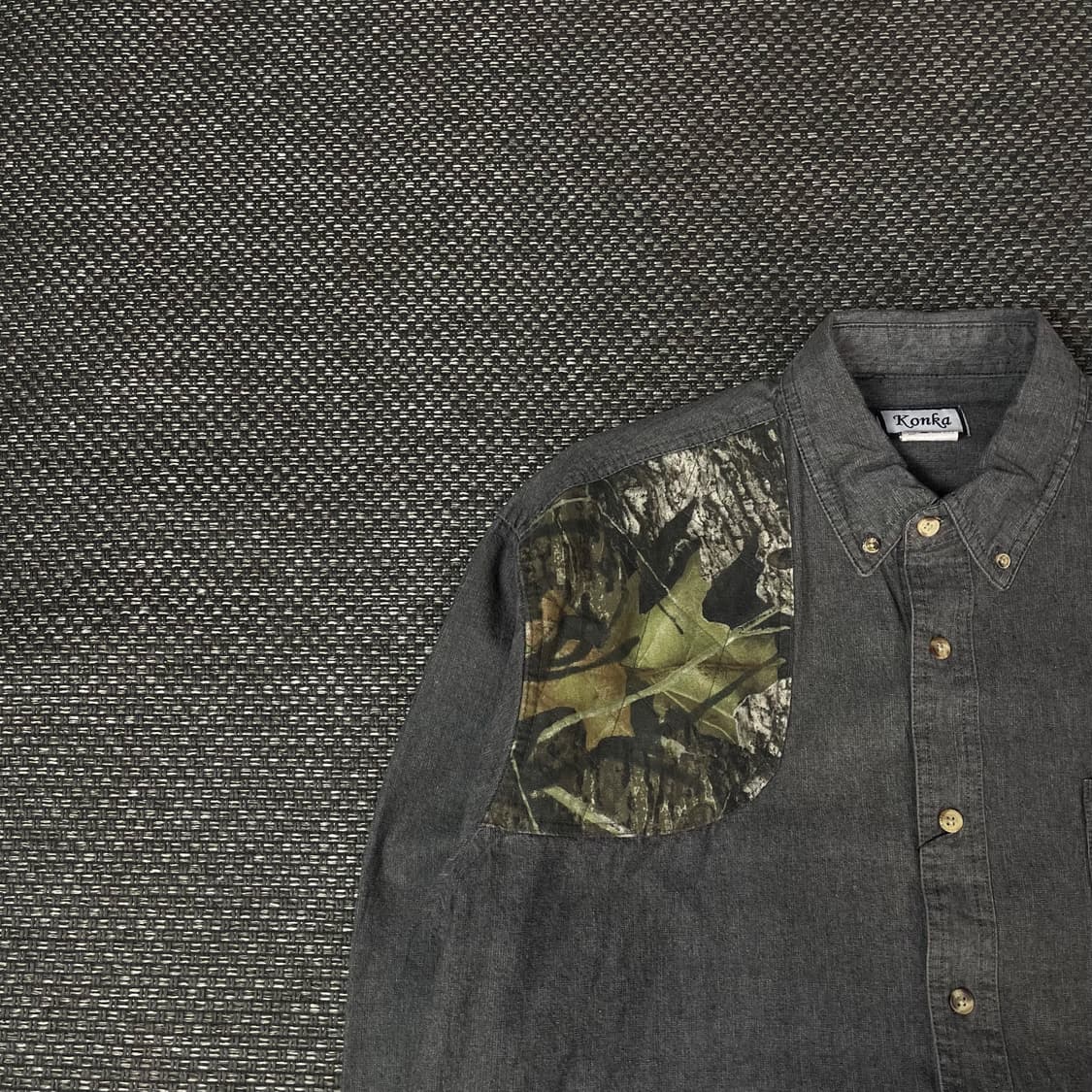 콘카 그레이 원포켓 카모 포인트 긴팔 셔츠 L 상품이미지3