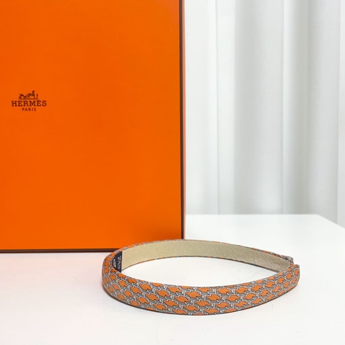정품 에르메스 오렌지 H 머리띠 상품이미지5