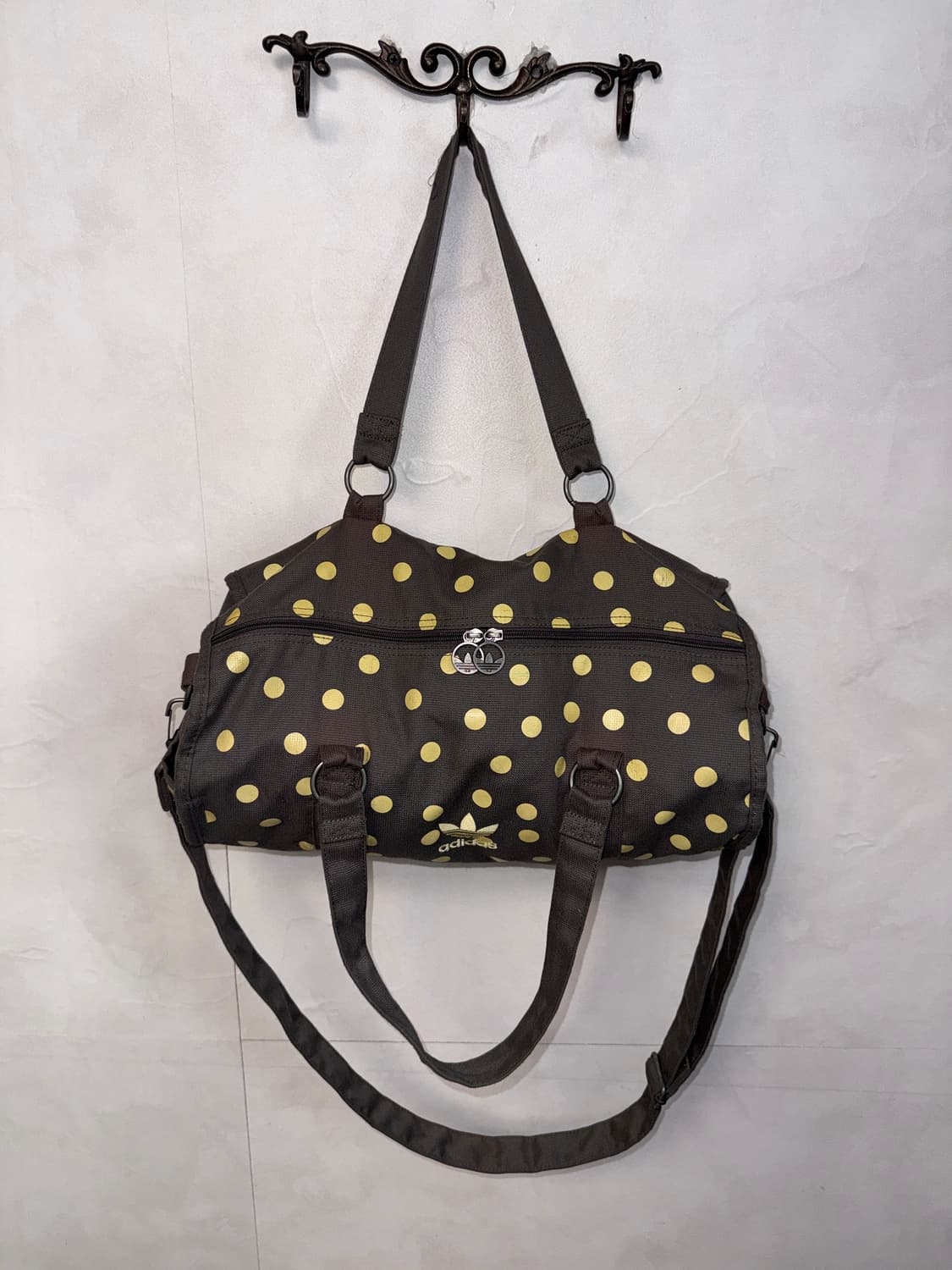 Adidas yellow brown dot boston bag 상품이미지5