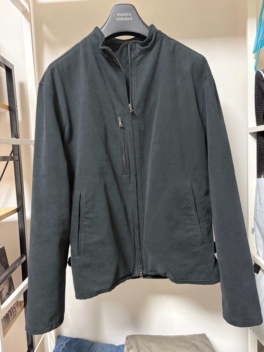 고낙 브러쉬드 코튼 고스트 자켓-블랙(2사이즈) 상품이미지3