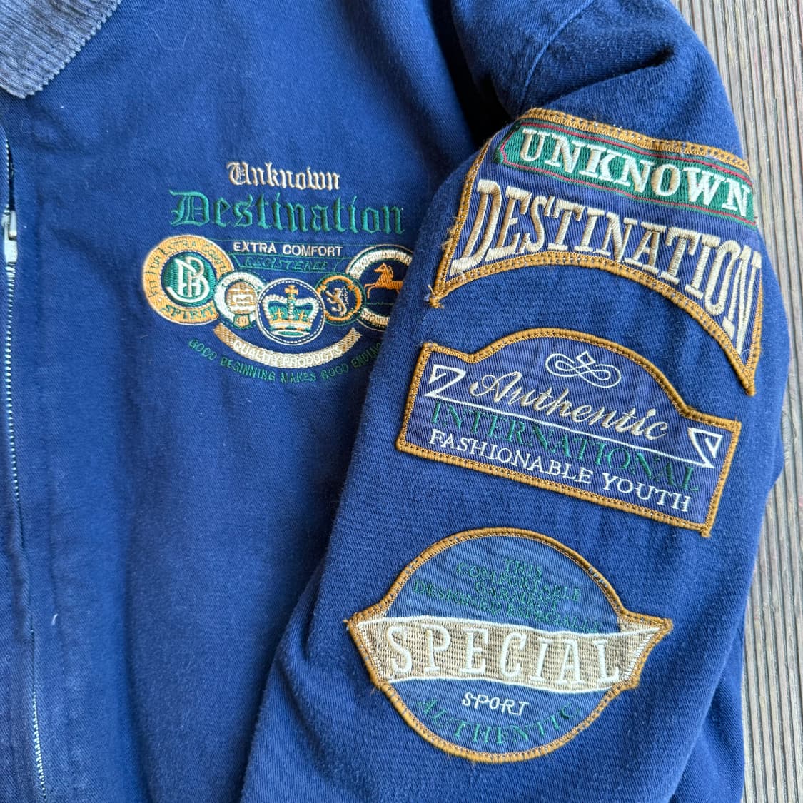 빈티지 패치 봄버 블루종 자켓 상품이미지4