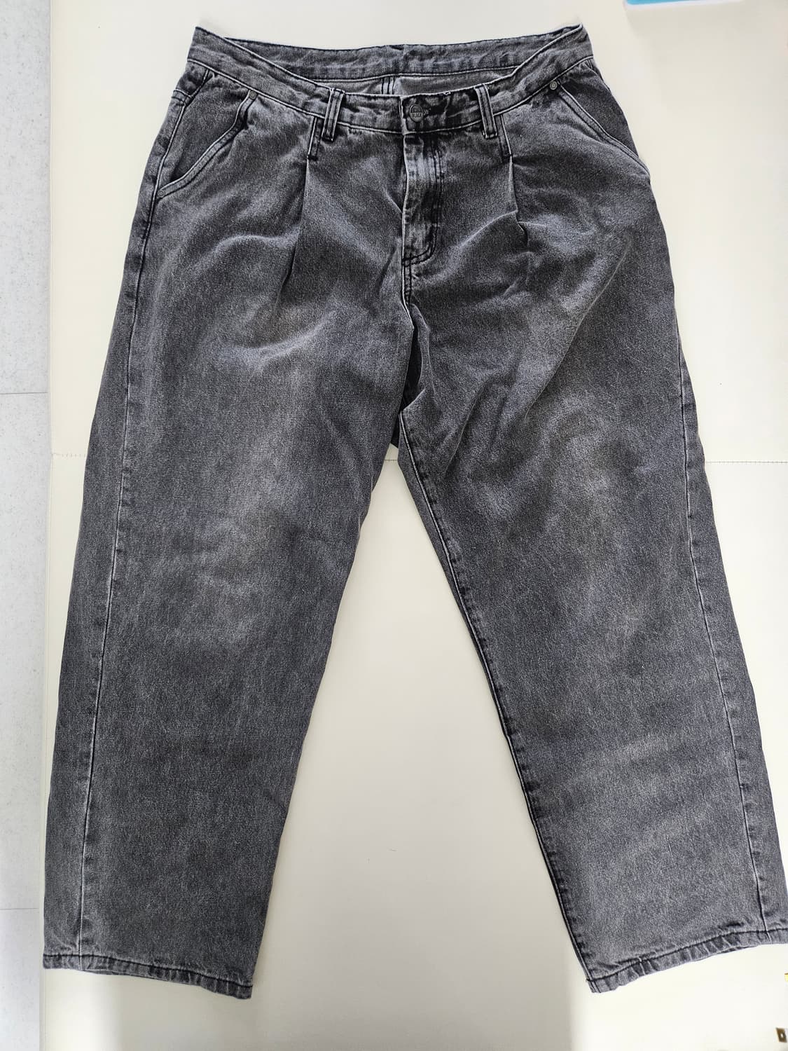 디미트리블랙 원턱 와이드 데님팬츠 - 그레이 34 상품이미지1