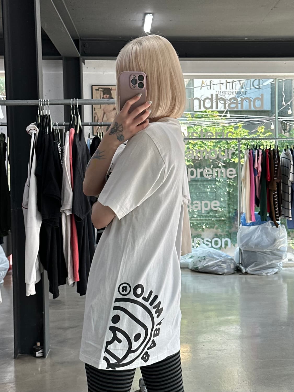 베이프 베이비 마일로 화이트 반팔 티셔츠 상품이미지2