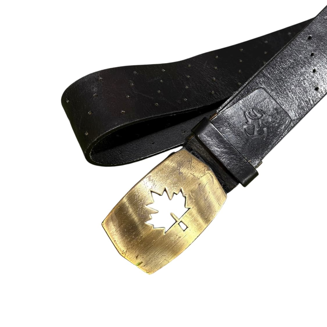 빈티지 카우보이 스타일 메이플 버클 레더 벨트 상품이미지2