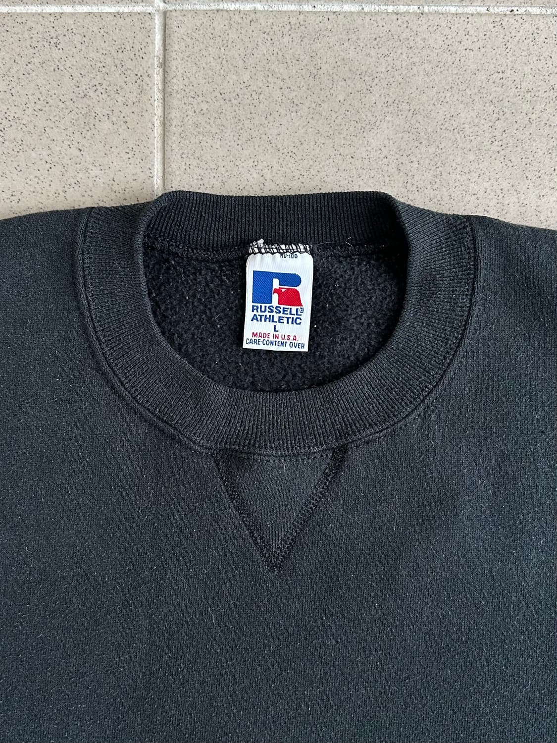 90s 빈티지 러셀 스웻셔츠 블랙 L USA 상품이미지6