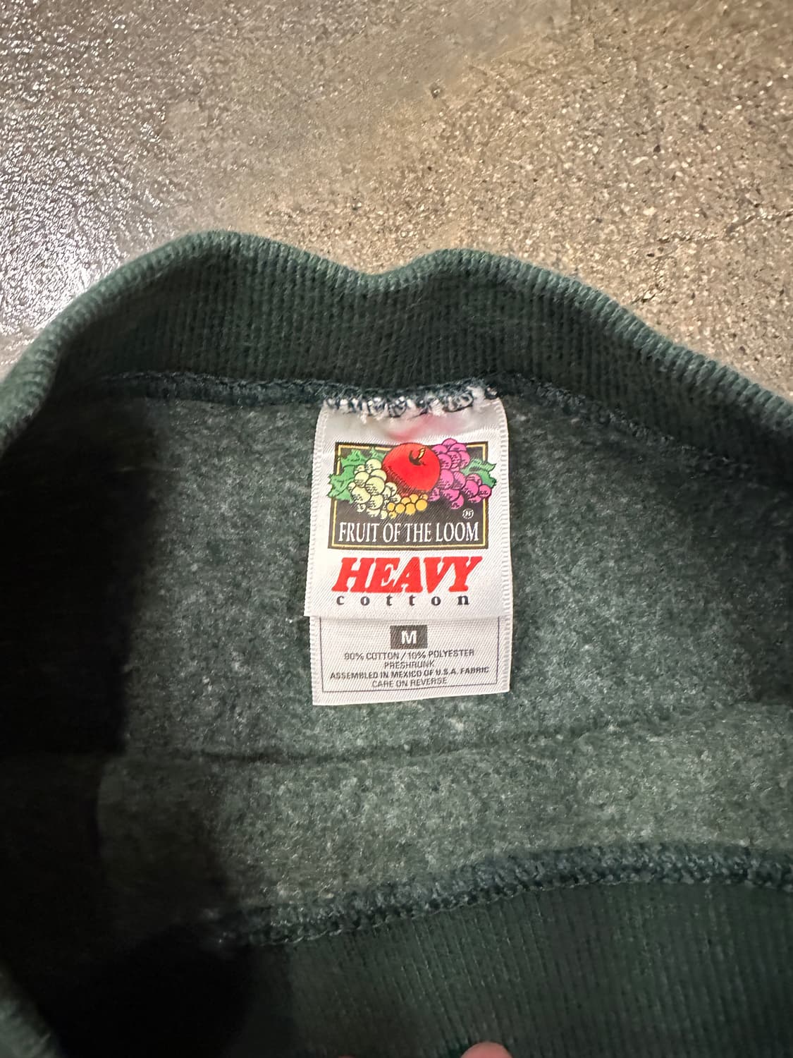90s 프룻오브더룸 맨투맨 스웻셔츠 그린 M 상품이미지4