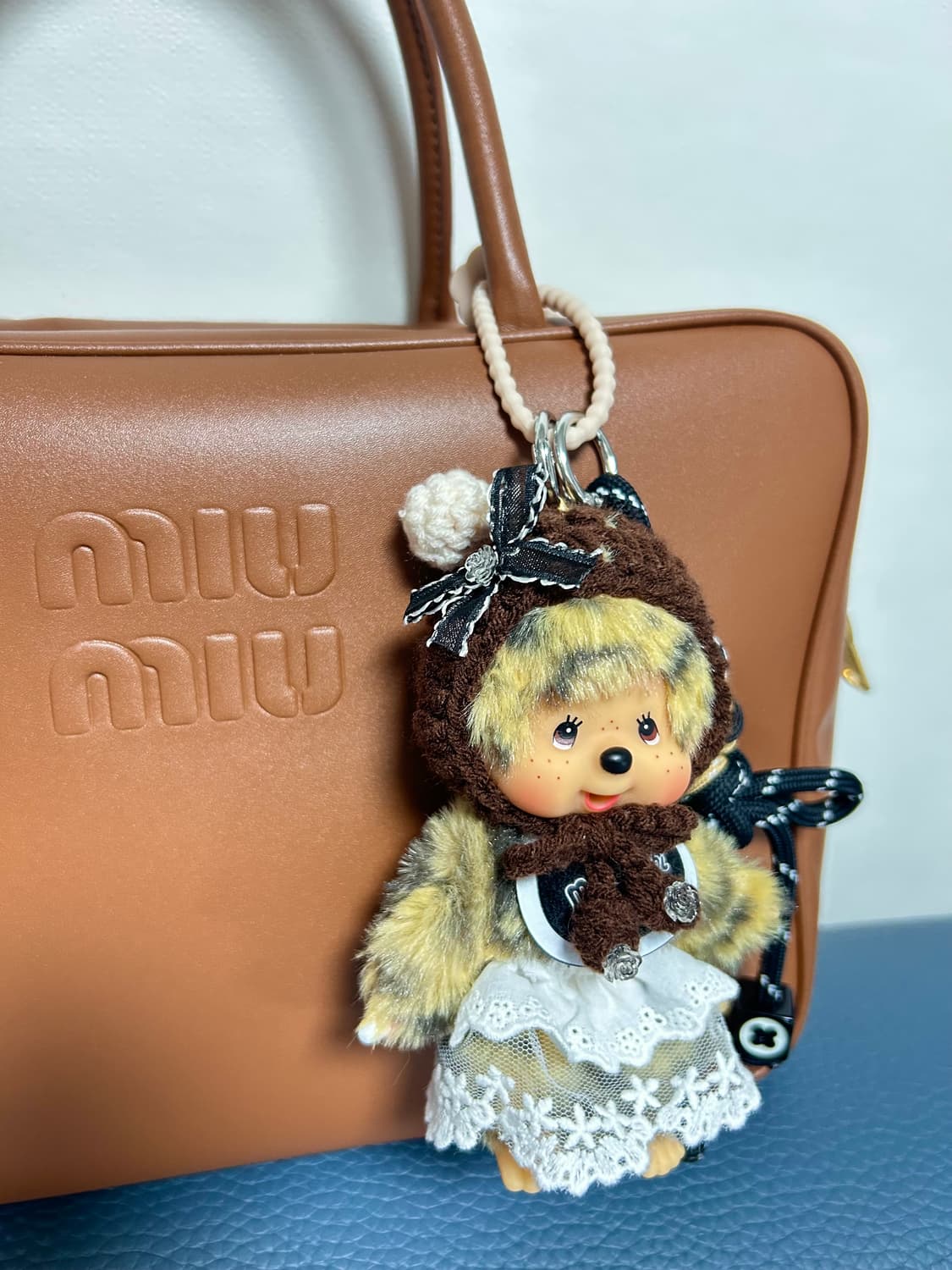 (10)정품몬치치🐆🤎보넷 & 화이트 레이스  커스텀키링 상품이미지10