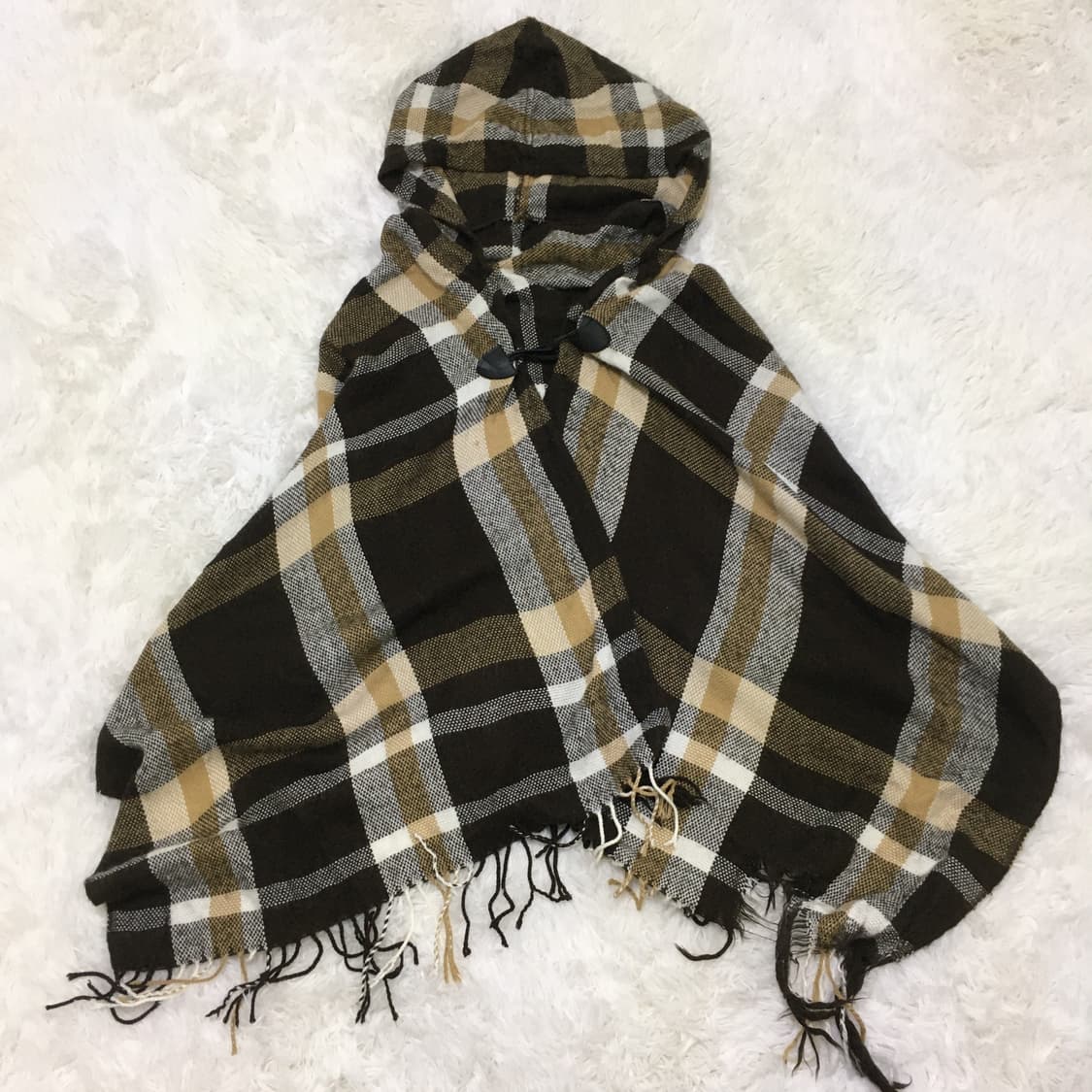 빈티지 브라운 체크 케이프 y2k 스트릿 갸루 펑키 일본빈티지645  상품이미지1