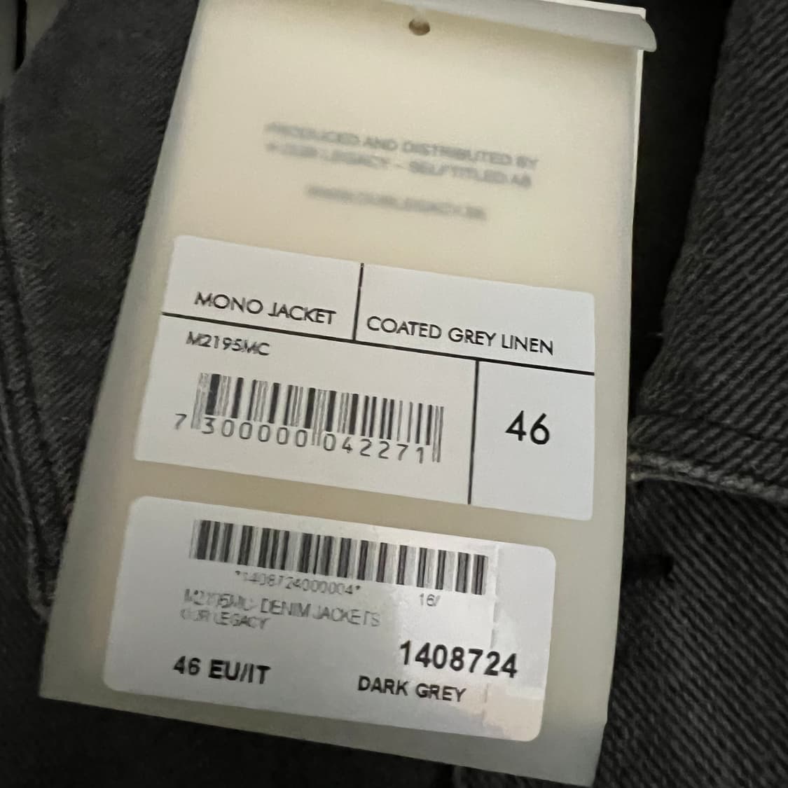 [46] 아워레가시 모노자켓 그레이 린넨 상품이미지3