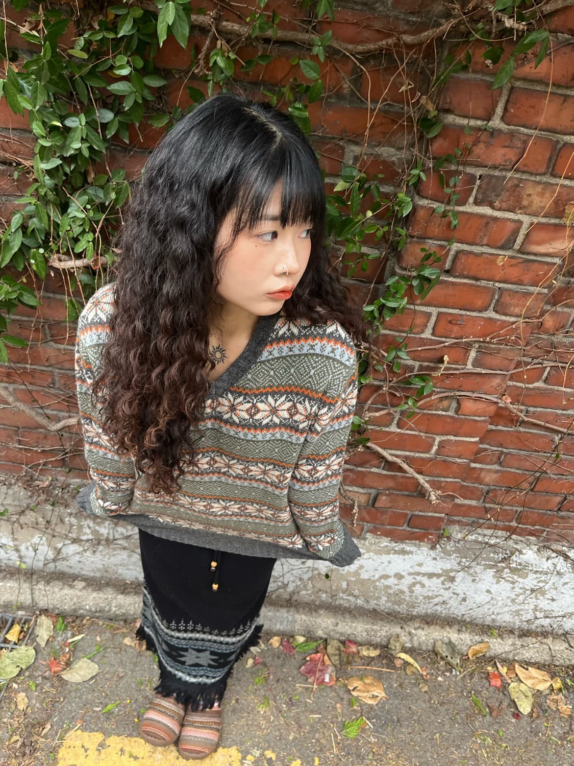 눈꽃 패턴 울 니트 상품이미지1