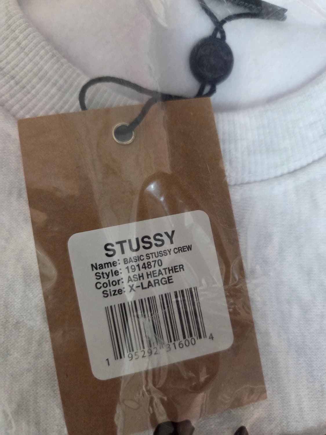 스투시 베이직 크루넥 블랙, 화이트 XL 상품이미지3