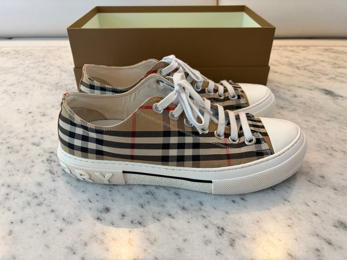 버버리/ 25fw 빈티지 체크 캔버스 스니커즈/43 상품이미지4