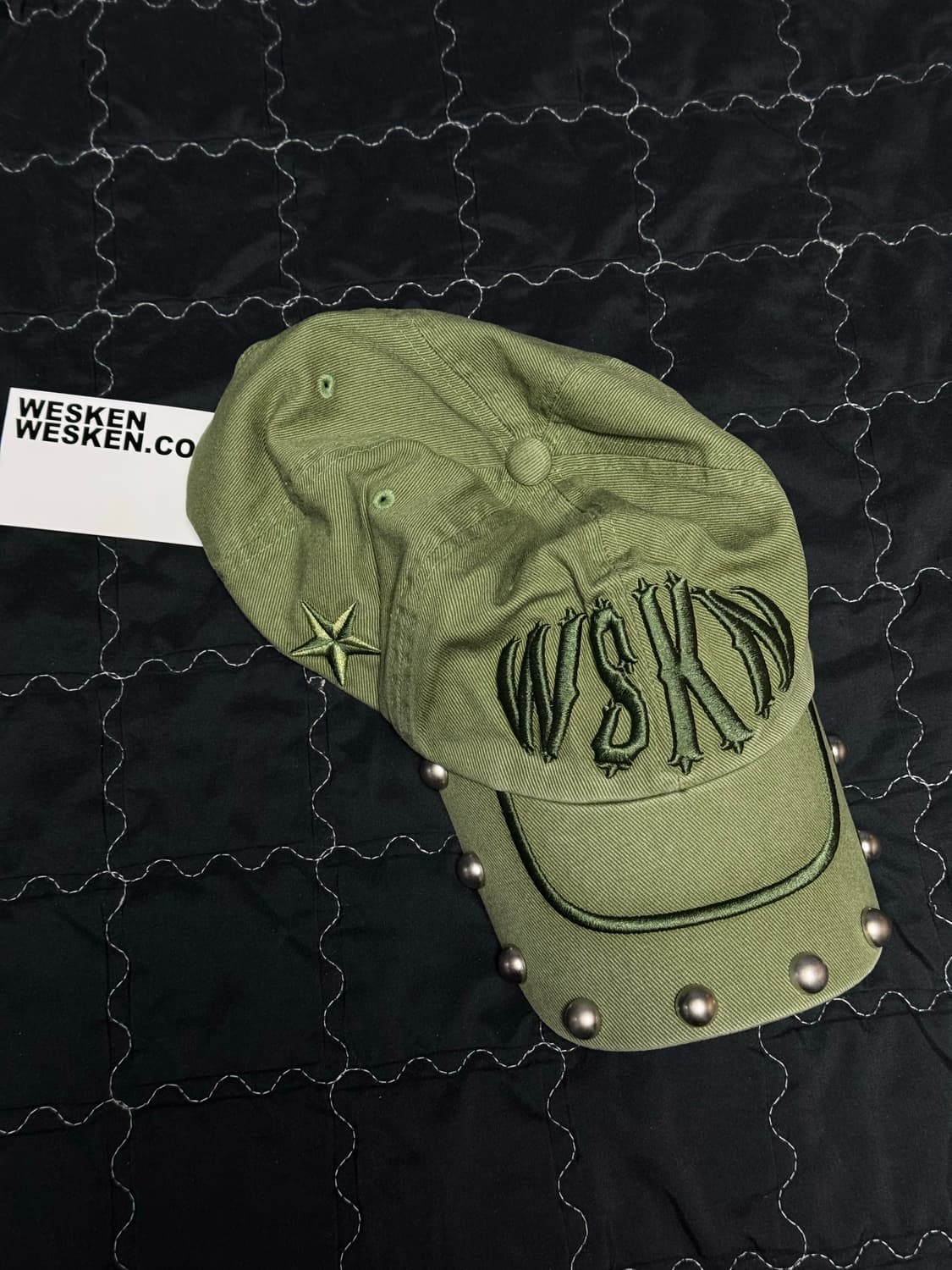 웨스켄 스터드 볼캡 새제품 올리브 카키 상품이미지1
