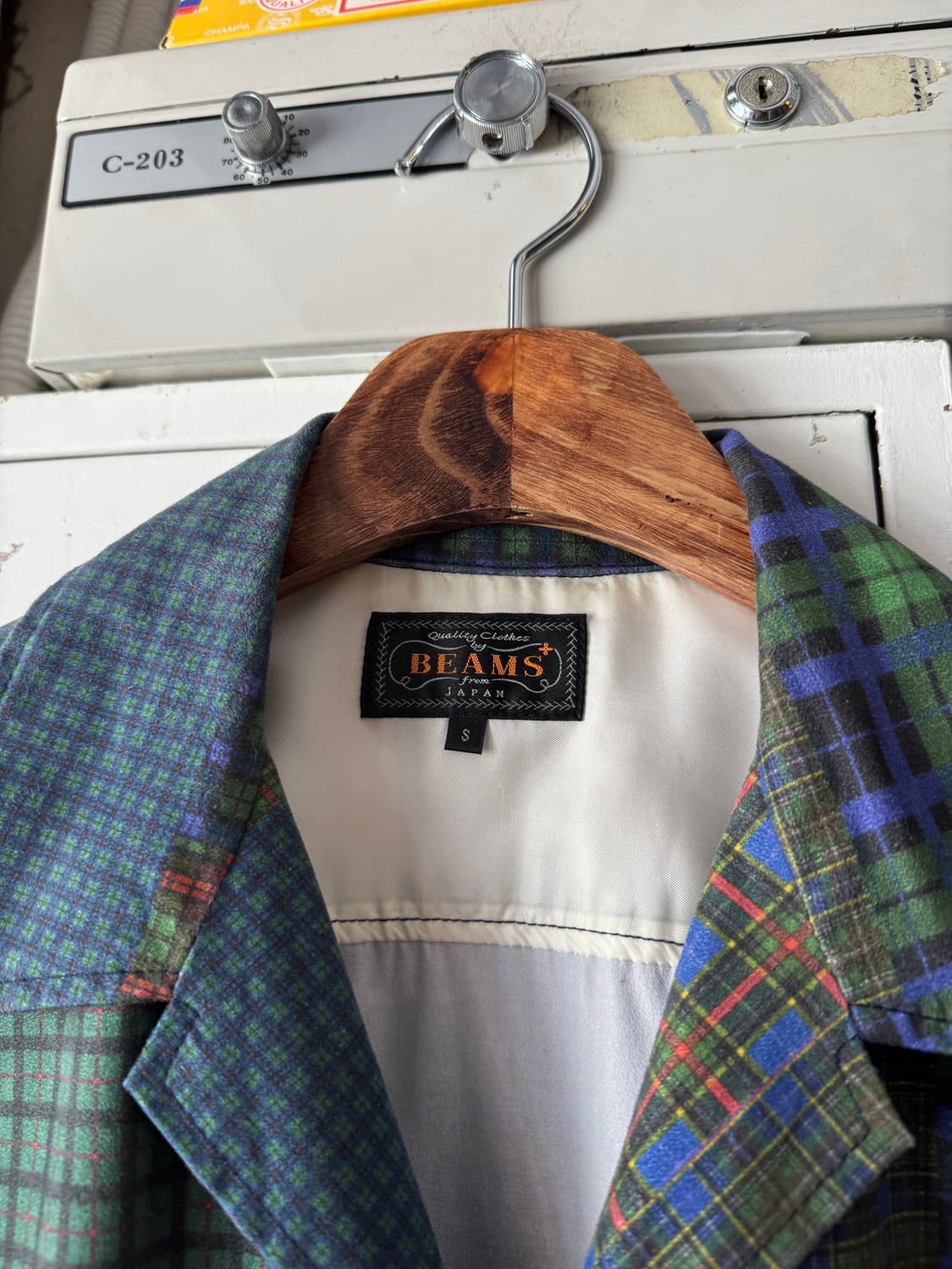[S]BEAMS 빔즈 플러스 패치워크 패턴 블레이저 자켓 상품이미지3