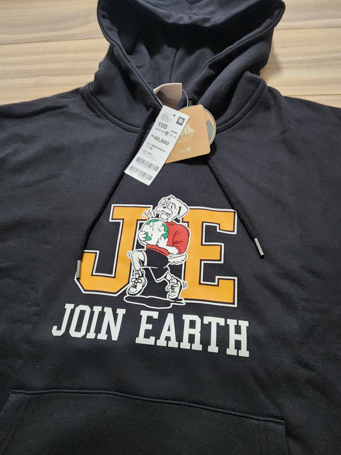 탑텐기모후드티셔츠블랙105 상품이미지3