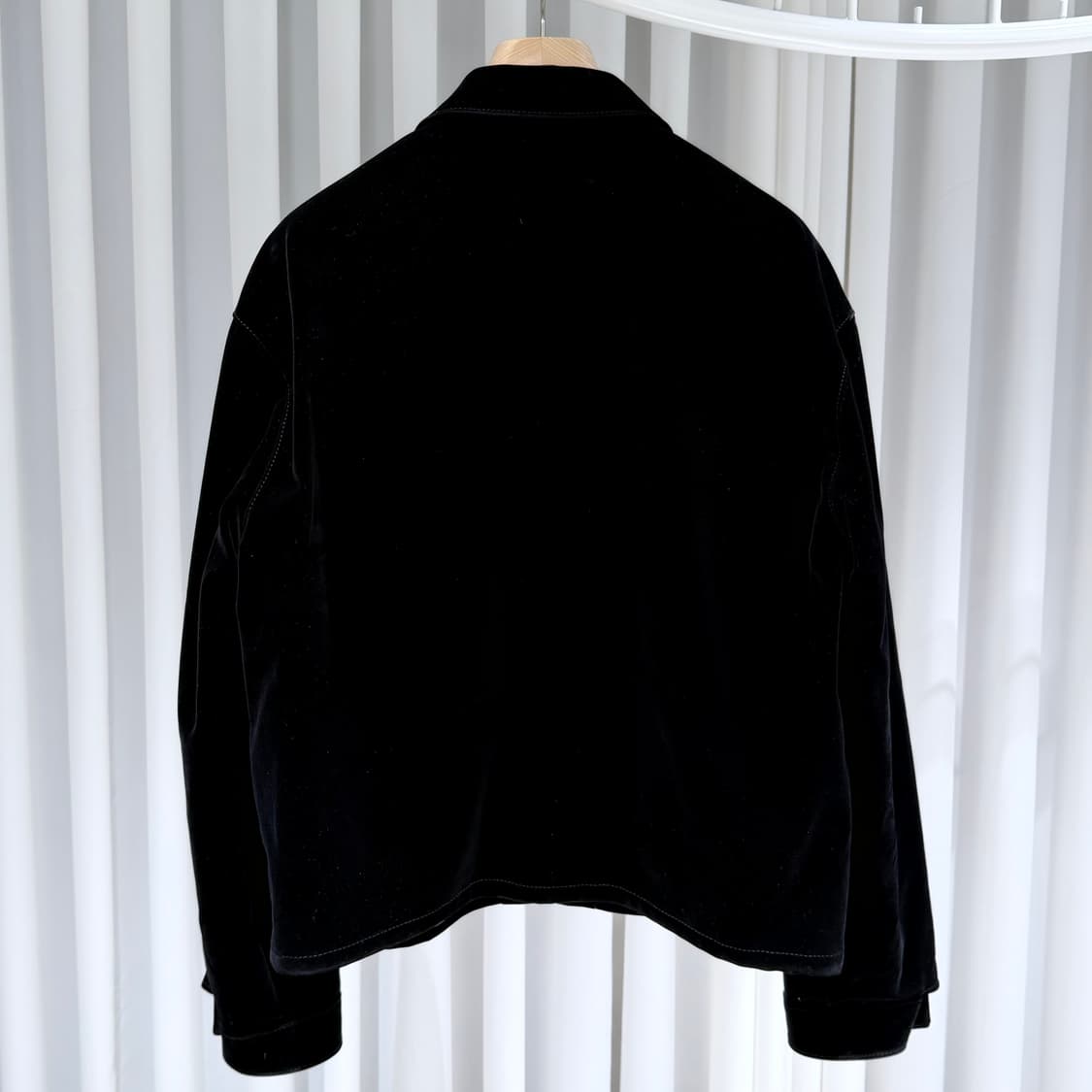 L / 프라다 로고 벨벳 데님 블루종 자켓 상품이미지5