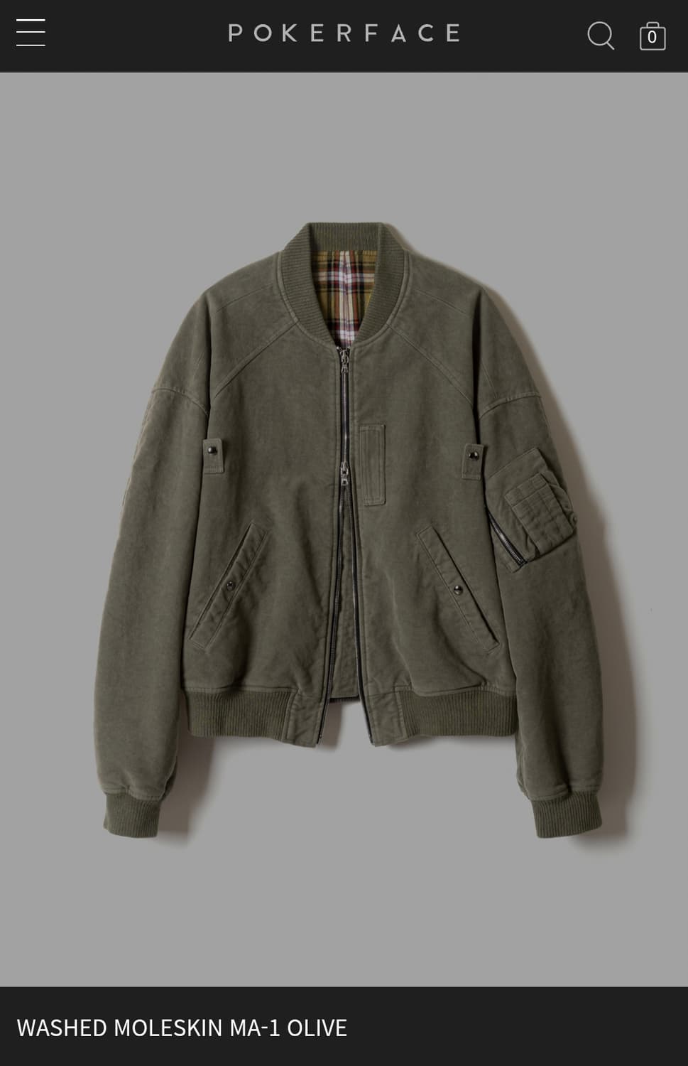 포커페이스 몰스킨 MA-1 올리브 48 상품이미지1