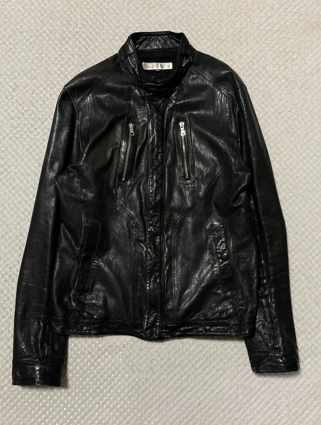 [L]셀렉티즘 레더 램스킨 라이더 자켓 상품이미지1