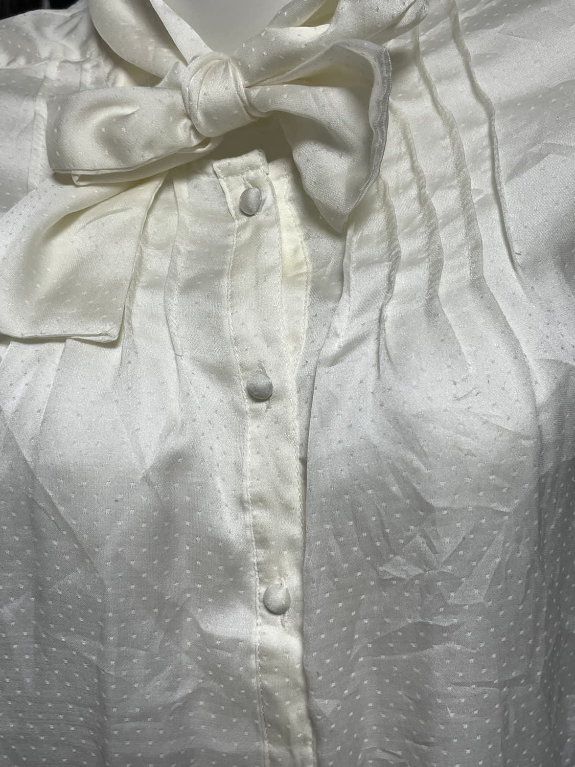 jpn 땡땡이 리본 블라우스 상품이미지2