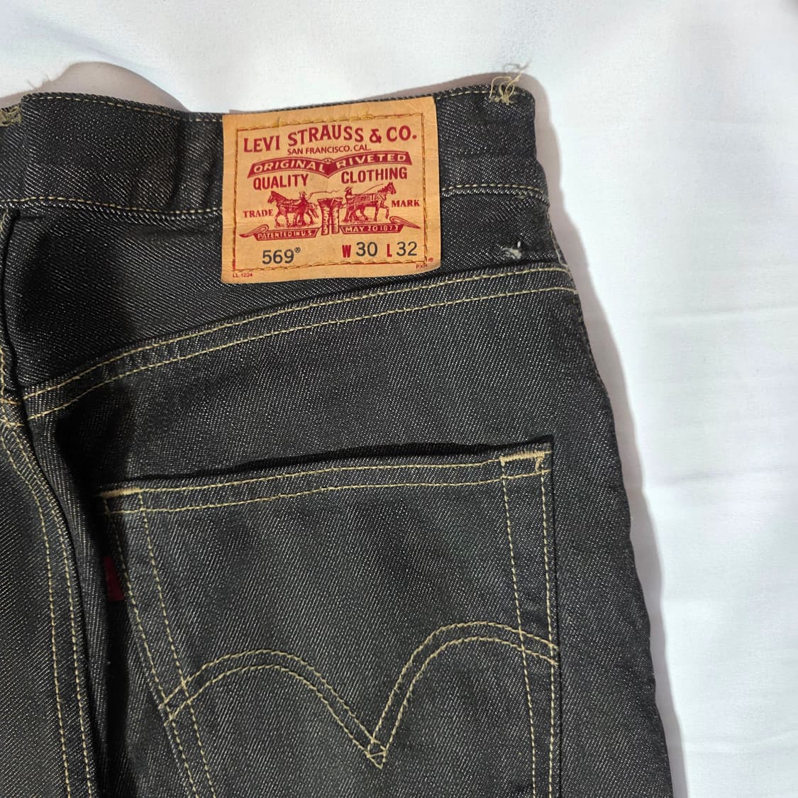 [W30L32]00s 리바이스 569 루즈스트레이트핏 블랙 데님팬츠 상품이미지7