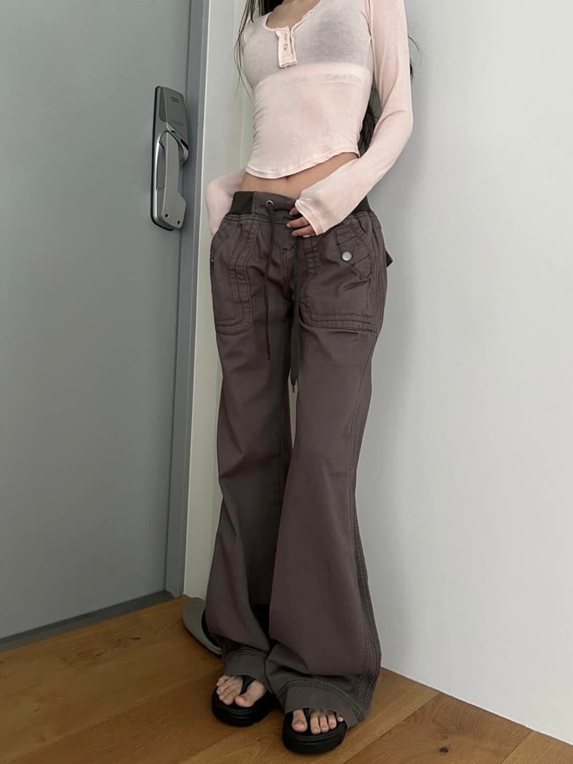 사토미라디오 Banding low pocket pants 상품이미지7