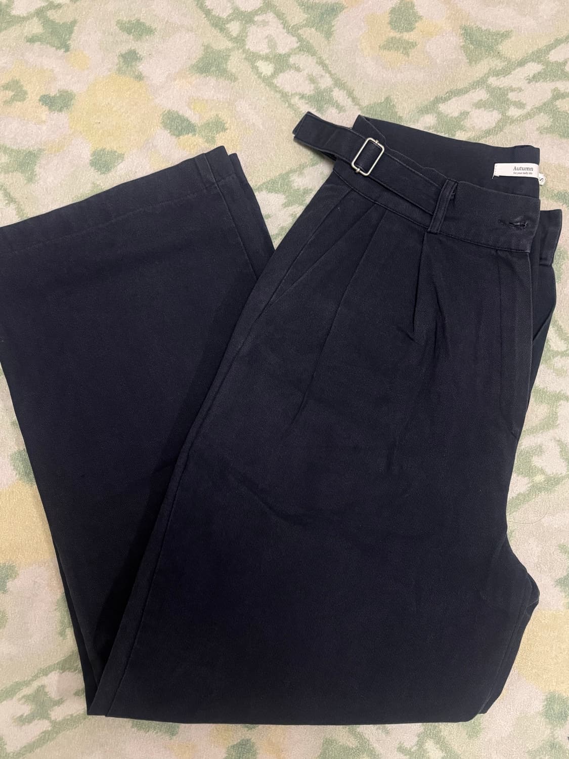 어텀 코튼 비죠 팬츠 네이비 S 상품이미지4